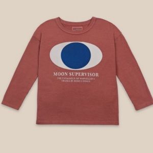 Bobo Choses Size 10/11 UNISEX Moon Supervisor long sleeve cotton tee